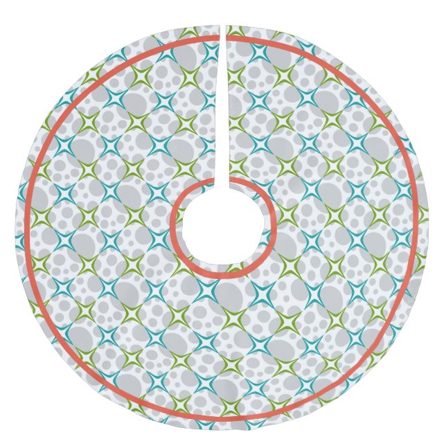 Mid Century Stars Brushed Polyester Tree Skirt (Front)