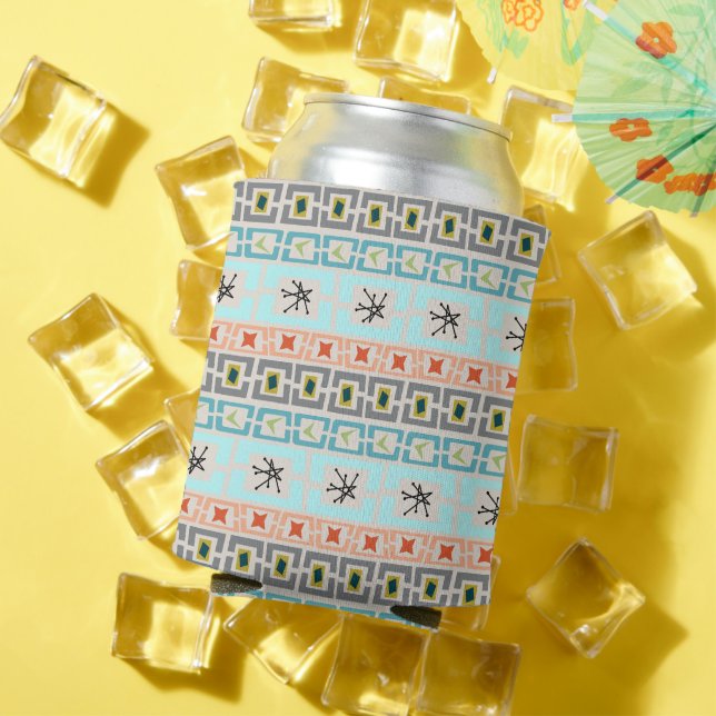 Mid-Century Stripes  Can Cooler (In Situ Summer)