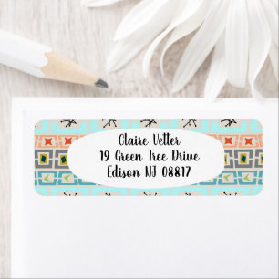 Mid-Century Stripes  Return Address Label