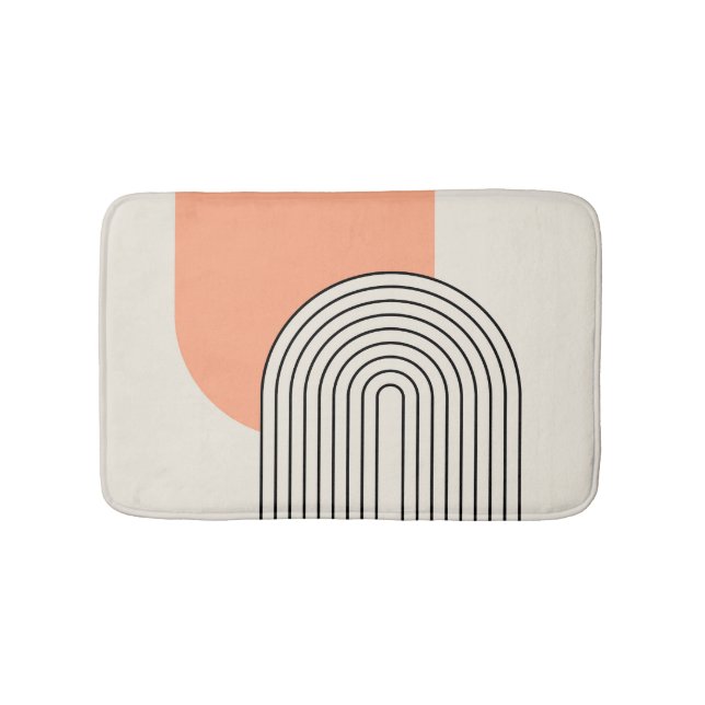 Mid Century style line art with pink arch Bath Mat (Front)