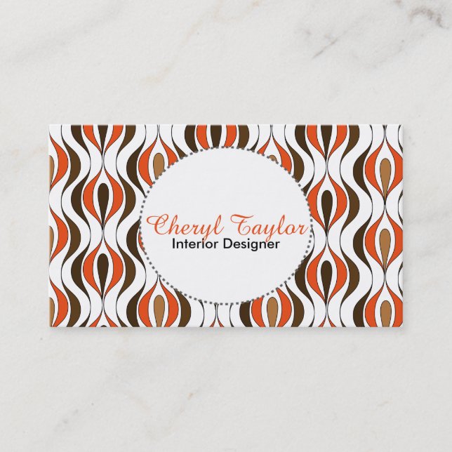 Mid Century Stylish Patterned Business Card (Front)
