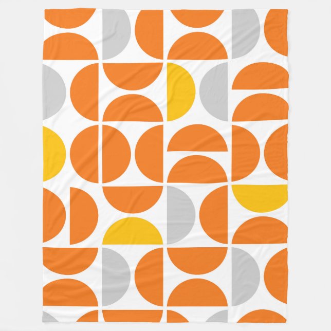 Mid Century Sunny Tiles Fleece Blanket (Front)