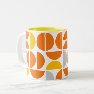 Mid Century Sunny Tiles Two-Tone Coffee Mug