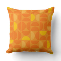 Mid Century Sunset Tiles Throw Pillow