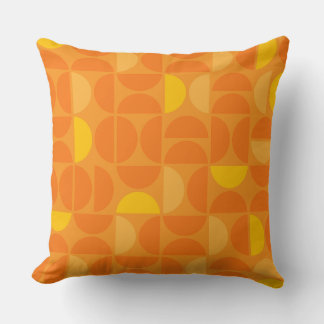 Mid Century Sunset Tiles Throw Pillow