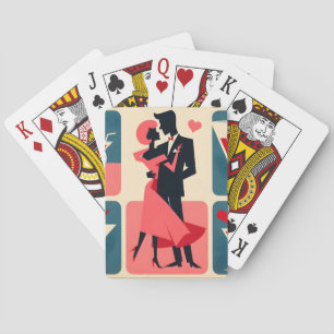 Mid Century Valentine Dancing Couple Playing Cards