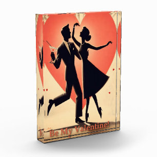Mid Century Valentine Dancing Couple with Martini Photo Block