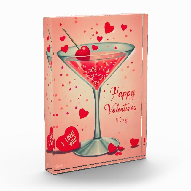 Mid Century Valentine Martini cocktail Photo Block (Left)