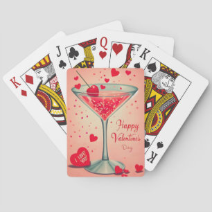 Mid Century Valentine Martini cocktail Playing Cards