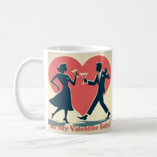 Mid Century Valentine Modern Hip Dancing Couple Coffee Mug