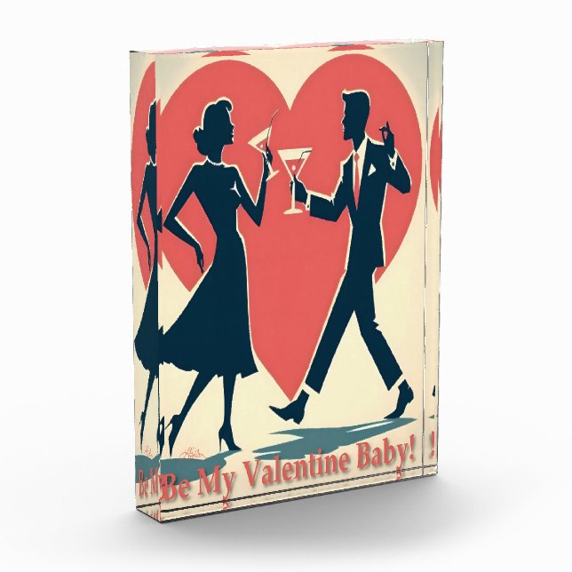 Mid Century Valentine Modern Hip Dancing Couple Photo Block (Left)