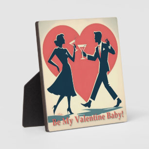 Mid Century Valentine Modern Hip Dancing Couple Plaque