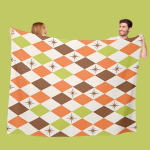 Mid-Century Vibes – Cosy Geometric Fleece Blanket