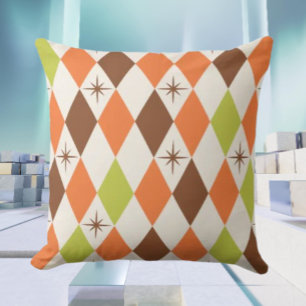 Mid-Century Vibes – Geometric Chic Throw Pillow