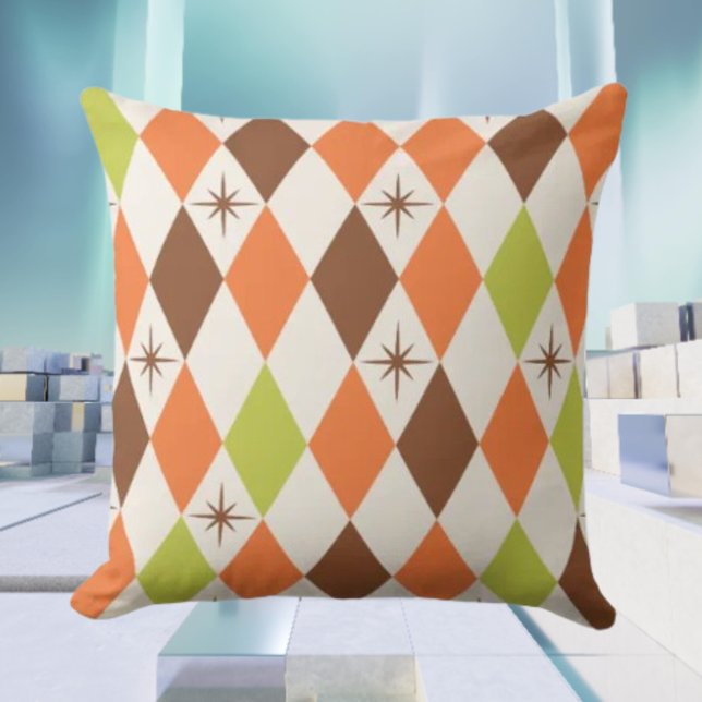 Mid-Century Vibes – Geometric Chic Throw Pillow (Creator Uploaded)