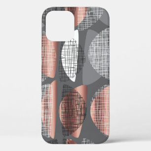 Mid century vibes modern style seamless pattern. L iPhone 12 Case
