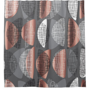 Mid century vibes modern style seamless pattern. L Shower Curtain