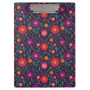 Mid-Century Vine Flower   Garden Garland Plum Clipboard