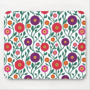 Mid-Century Vine Flower   Garden Garland White Mouse Pad