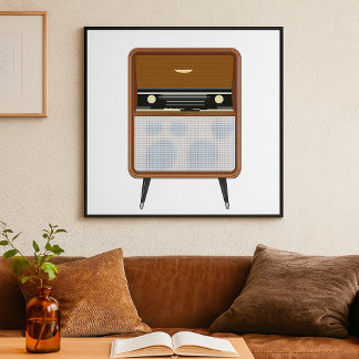 Mid Century Vintage Radio Retro Music Lover Poster