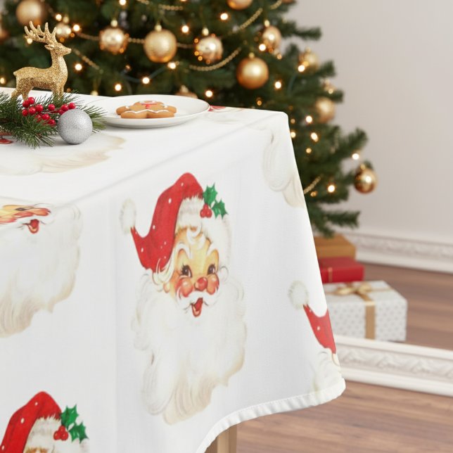 Mid Century Vintage Santa Claus Christmas Holiday Tablecloth (Mid Century Vintage Santa Claus Christmas Holiday Tablecloth)