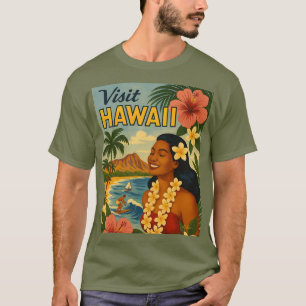 Mid Century Visit Hawaii Tourism Art T-Shirt