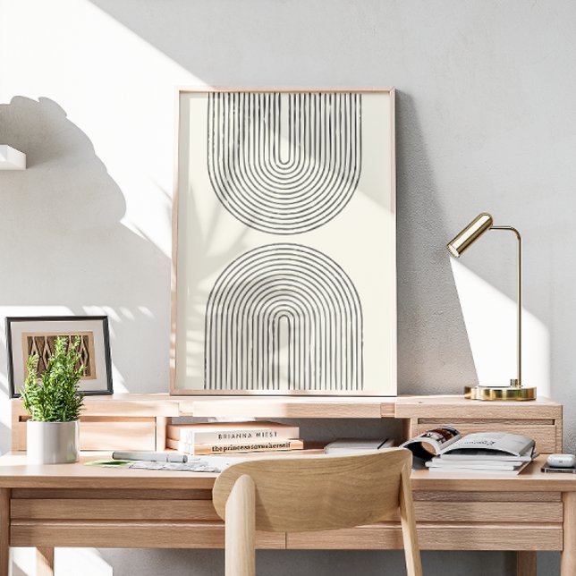 Mid century watercolor line art II Poster (Creator Uploaded)