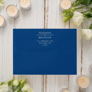 Mid-Century Wedding Flowers Blue Envelope