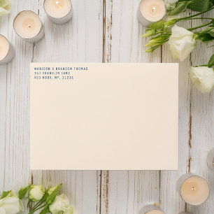 Mid-Century Wedding Flowers   Cream Address  Envelope