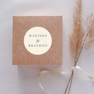 Mid-Century Wedding Flowers   Cream Classic Round Sticker