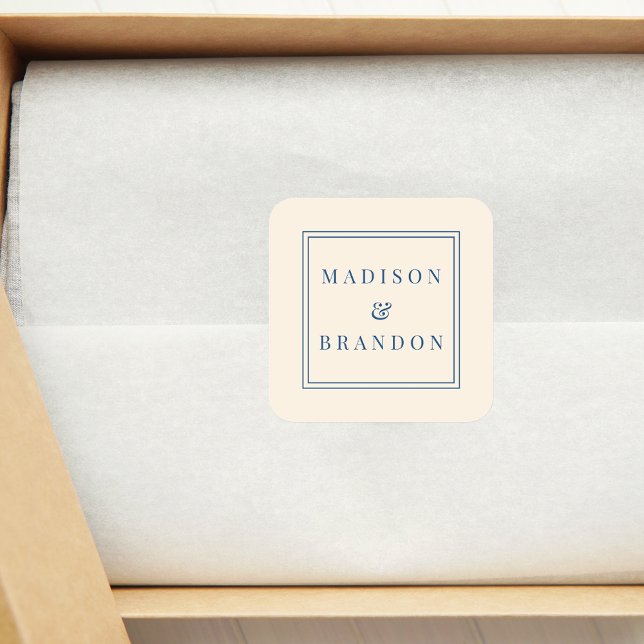 Mid-Century Wedding Flowers | Cream Square Sticker (Creator Uploaded)