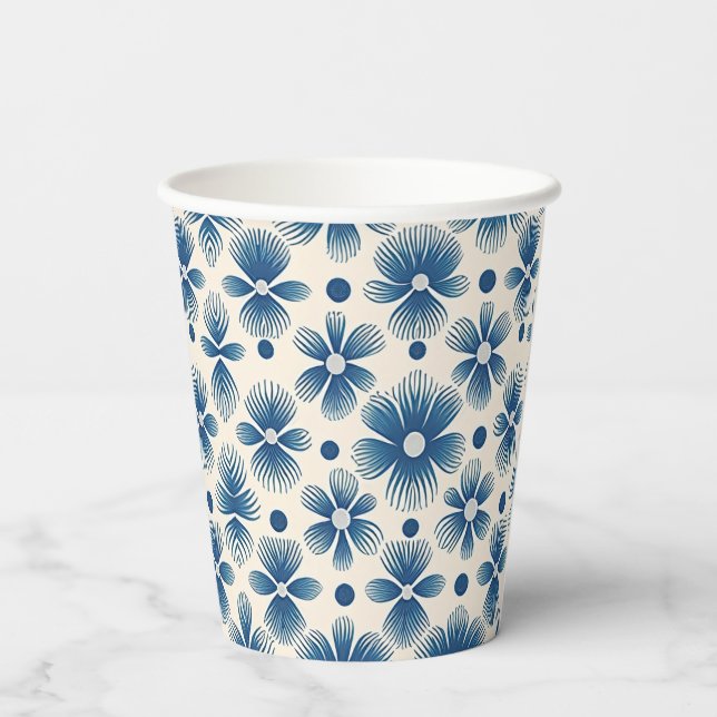 Mid-Century Wedding Flowers | Full Print Paper Cups (Back)