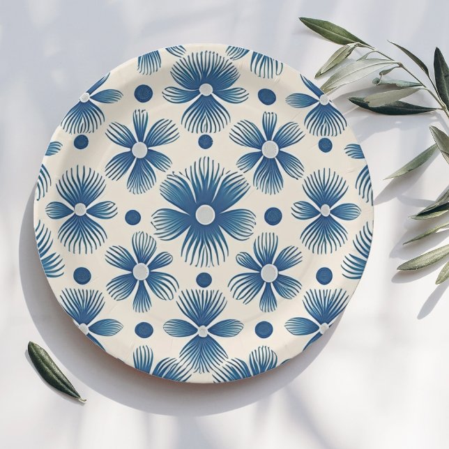 Mid-Century Wedding Flowers | Full Print  Paper Plate (Creator Uploaded)