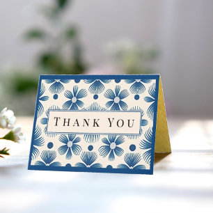 Mid-Century Wedding Flowers Full Print Thank You Card