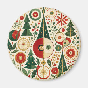 Mid-Century Yuletide Mosaic Magnet