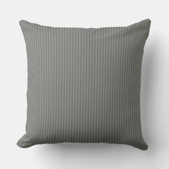 Mid Gray Ticking Stripe  Cushion (Front)
