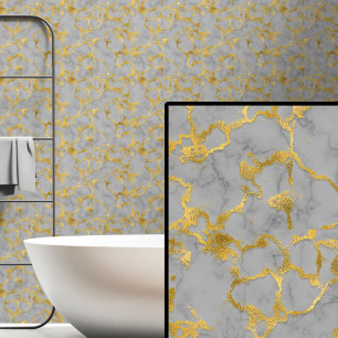 Mid Grey Gold Golden Wallpaper