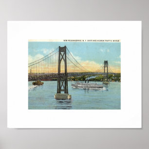 Mid-Hudson Bridge, Poughkeepsie 1930 Vintage Poster