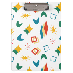 Mid Mod Atomic Mid-Century Modern Shapes Retro Clipboard