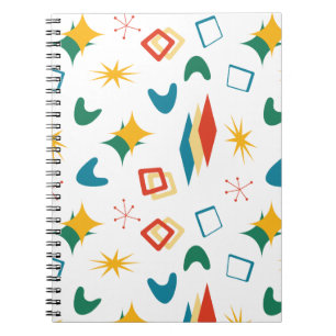 Mid Mod Atomic Mid-Century Modern Shapes Retro Notebook
