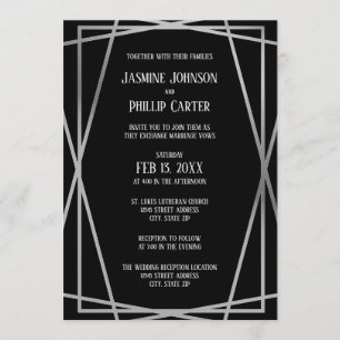 Mid Mod B&G Design- Wedding/Reception Invitation