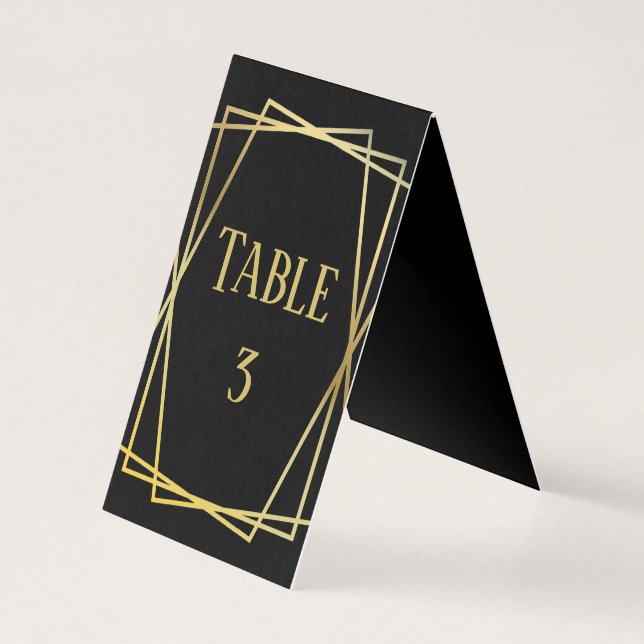 Mid Mod Black Design - Table Number (Back)