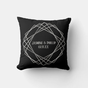 Mid Mod Black & Grey Design - Square Pillow