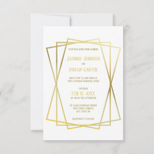 Mid Mod Design - 3x5 Wedding Invitation