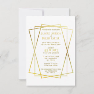 Mid Mod Design - 3x5 Wedding/Reception Invitation