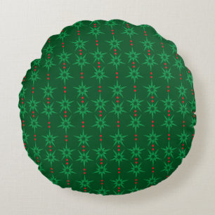 Mid Mod Garland Green Round Pillow