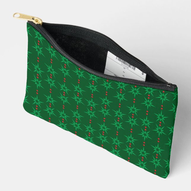 Mid Mod Garland Green Small Pouch (Open)
