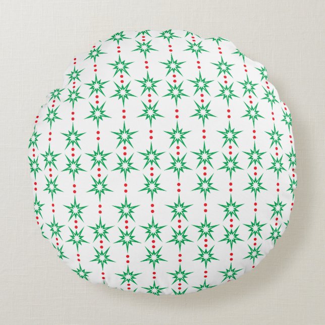 Mid Mod Garland Round Pillow (Front)