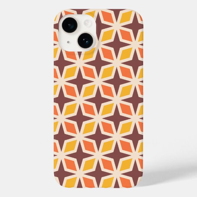 Mid Mod Geometric Star Pattern Case-Mate iPhone Case (Back)