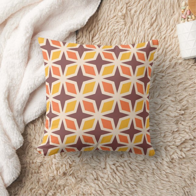 Mid Mod Geometric Star Pattern Cushion (Blanket)